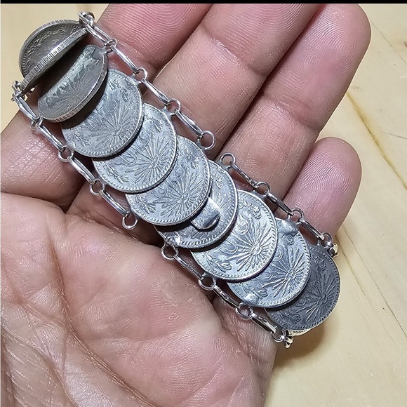 Mexico 20 Centavos .720 Silver Coin Bracelet 20 Coins Measures 8 In Weighs 71g - Picture 4 of 9